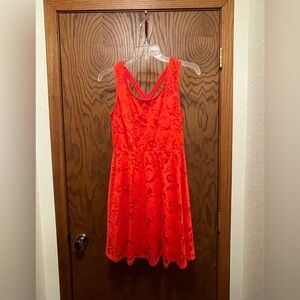 Red flower dress size small